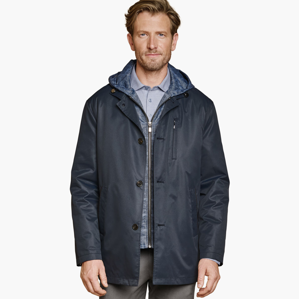 Upton Water-Resistant Raincoat with Removable Liner image number null