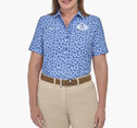 Women's Short Sleeve Popover Resort Logo Print Woven Shirts image number null