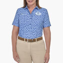 Women's Short Sleeve Popover Resort Logo Print Woven Shirts image number null