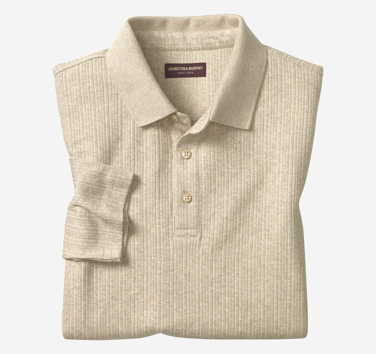 Quincy Ribbed Long-Sleeve Polo image number null