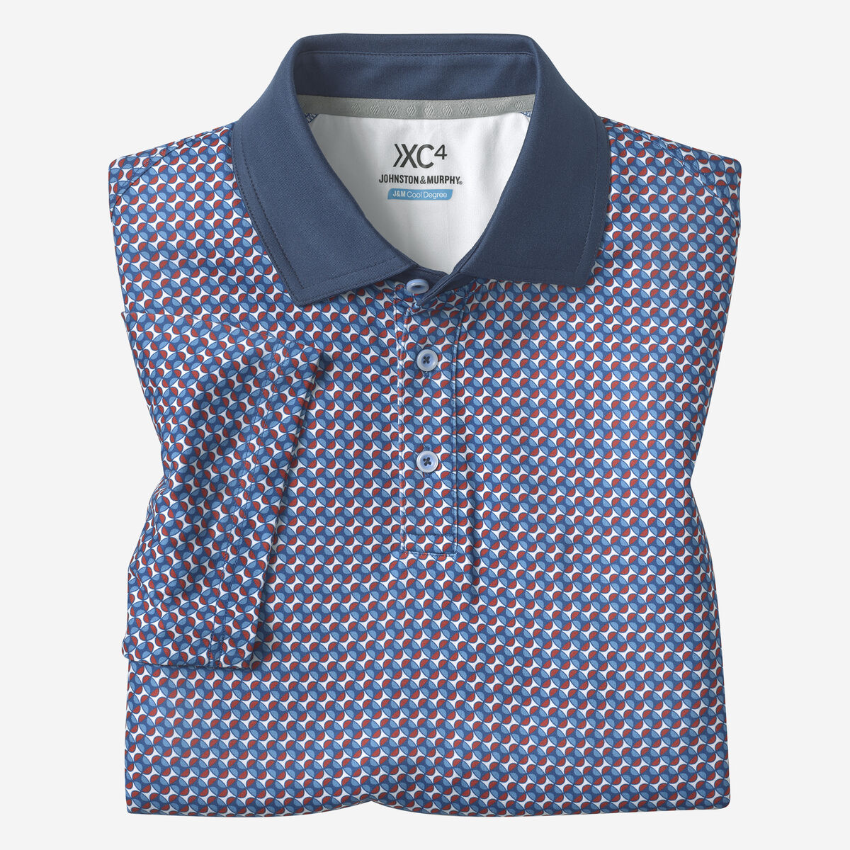 XC4® Performance Solid-Collar Print Polos + Cool Degree™ image number null