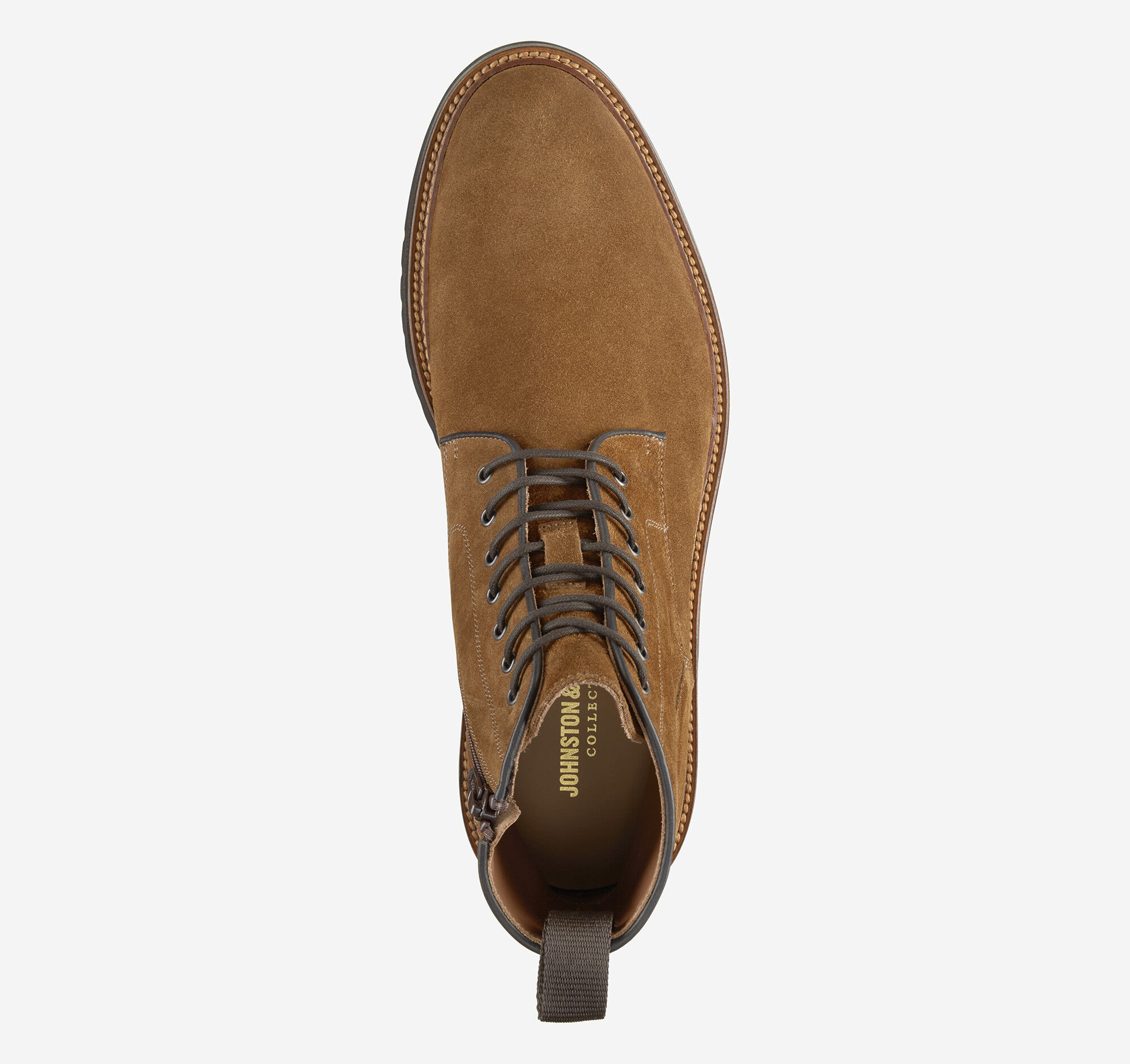 Men's Hartford Plain Toe Boot in Snuff Italian Suede | Johnston