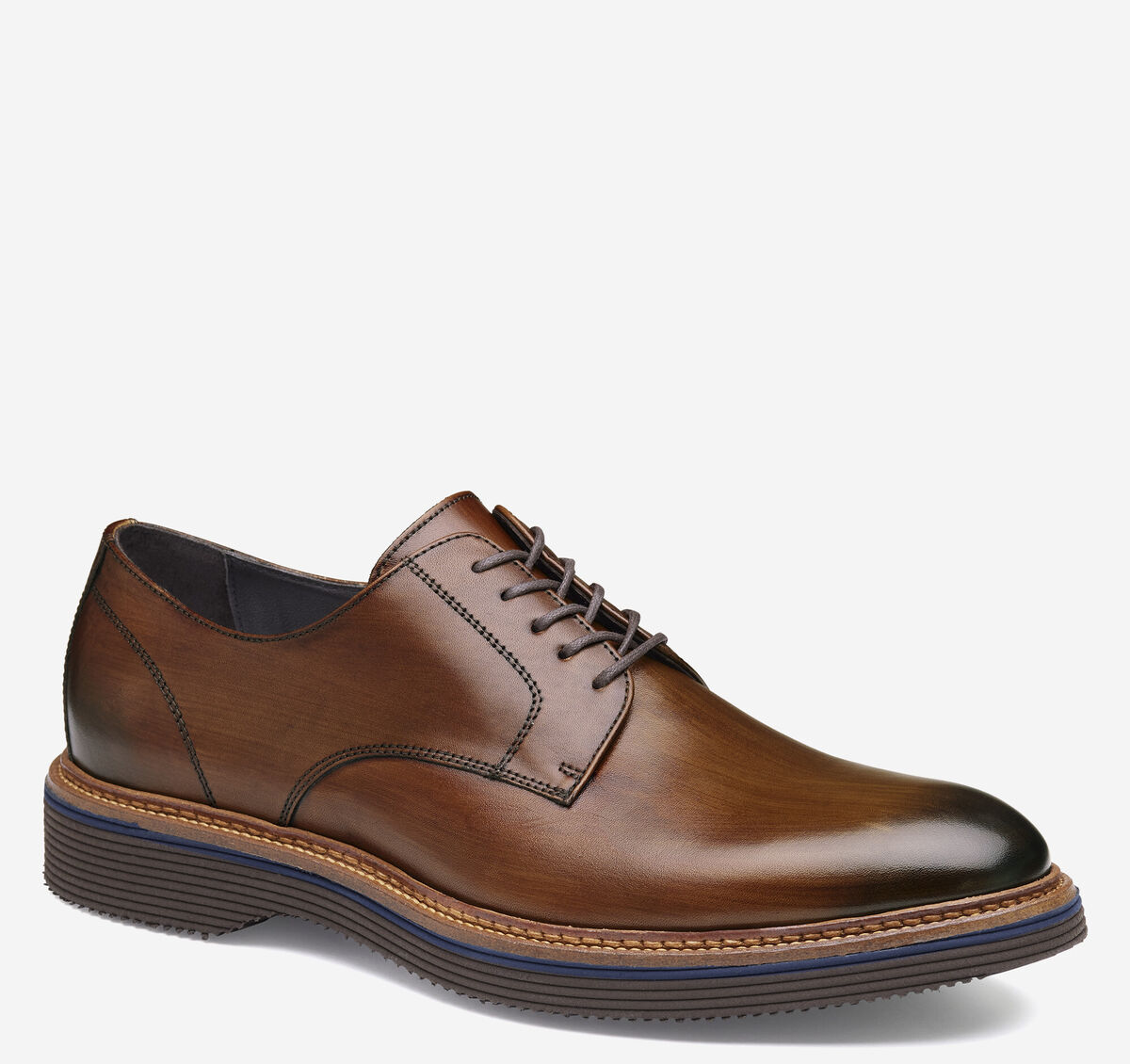 Johnston & Murphy Jenson Plain Toe in brown European calfskin
