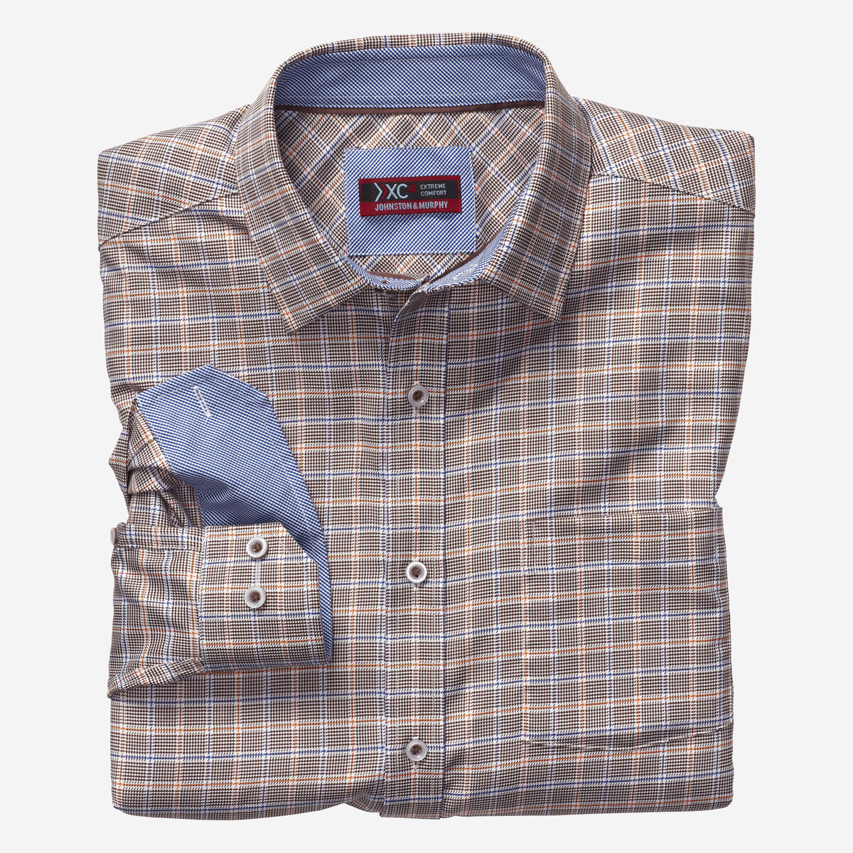 XC4® Framed Houndstooth Check Point-Collar Shirt image number null