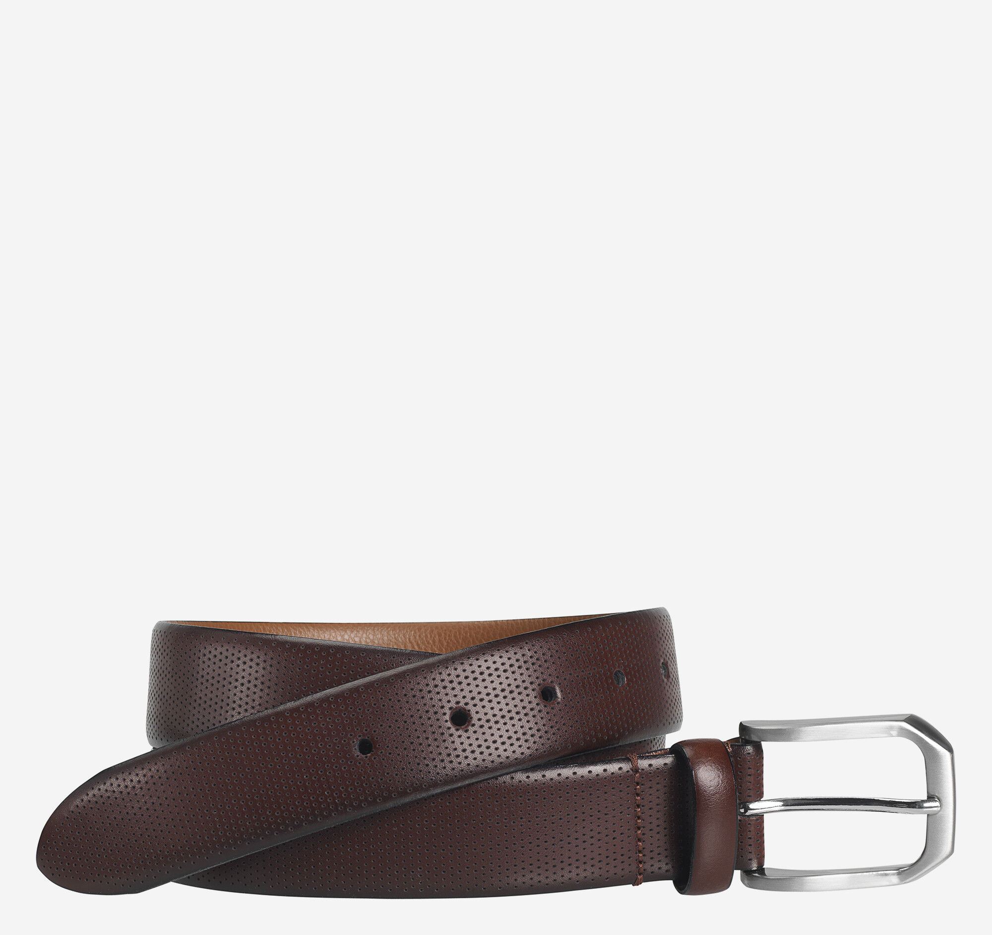 Men's Micro Perf Belt in Burgundy | Johnston & Murphy