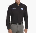 Men's Long Sleeve Button Front Solid Woven Shirt image number null