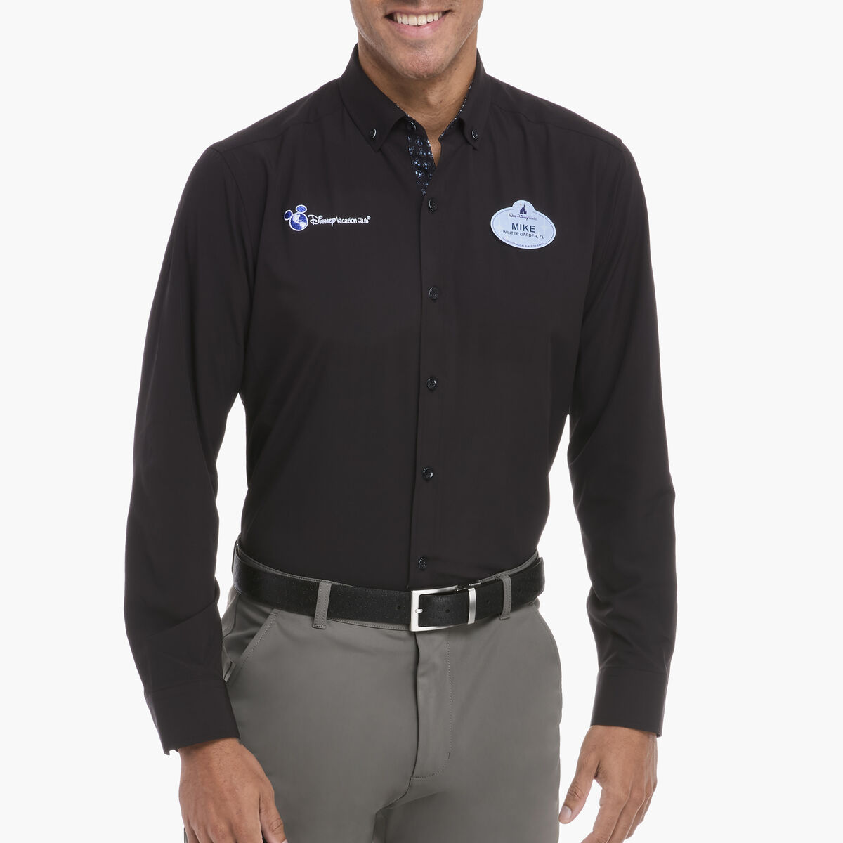 Men's Long Sleeve Button Front Solid Woven Shirt image number null