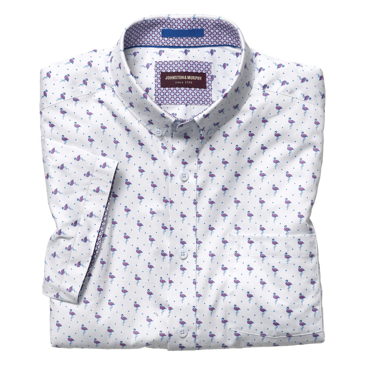 Flamingo Print Short-Sleeve Shirt image number null