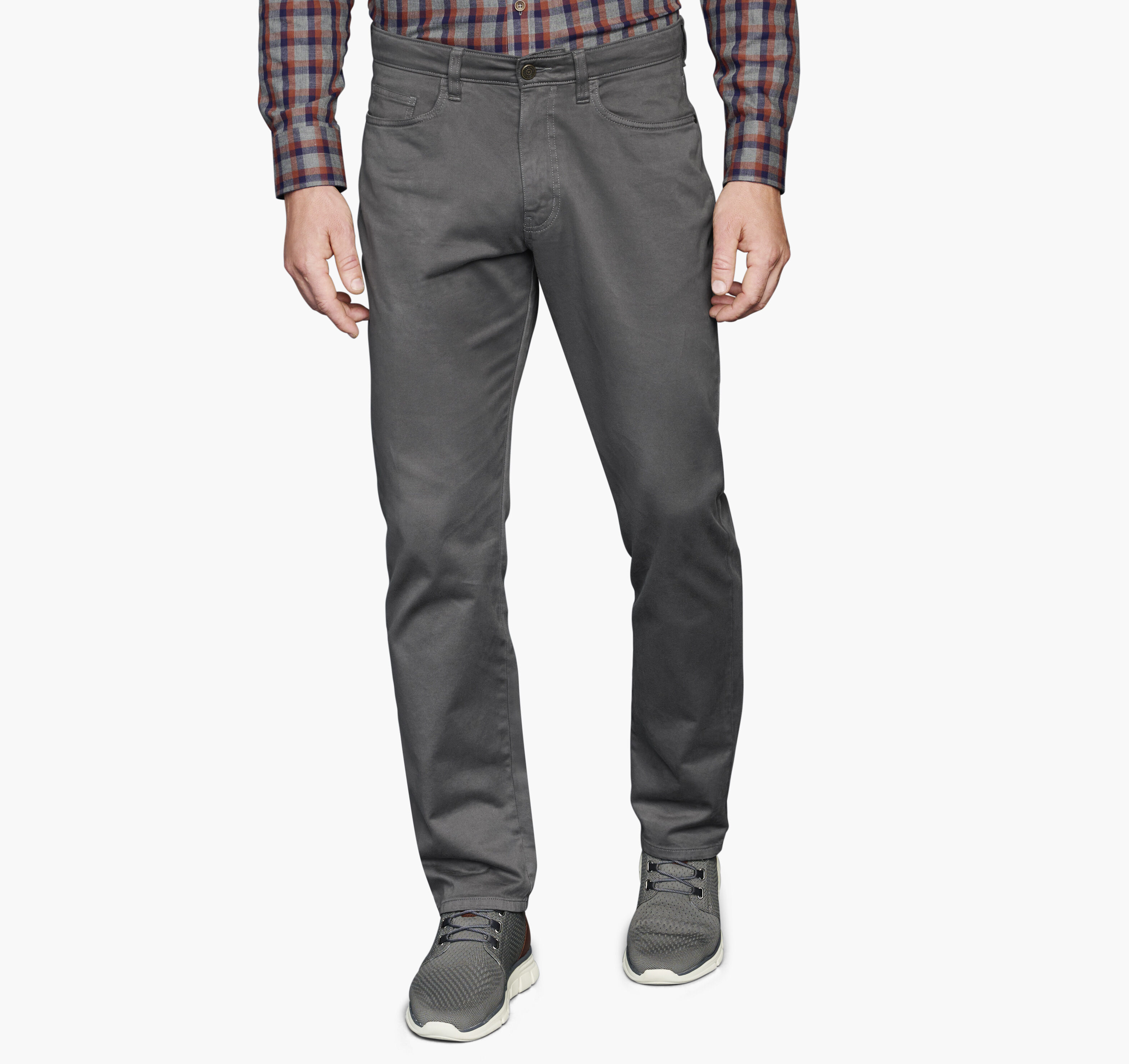 Men's Five-Pocket Pants in Dark Charcoal | Johnston & Murphy