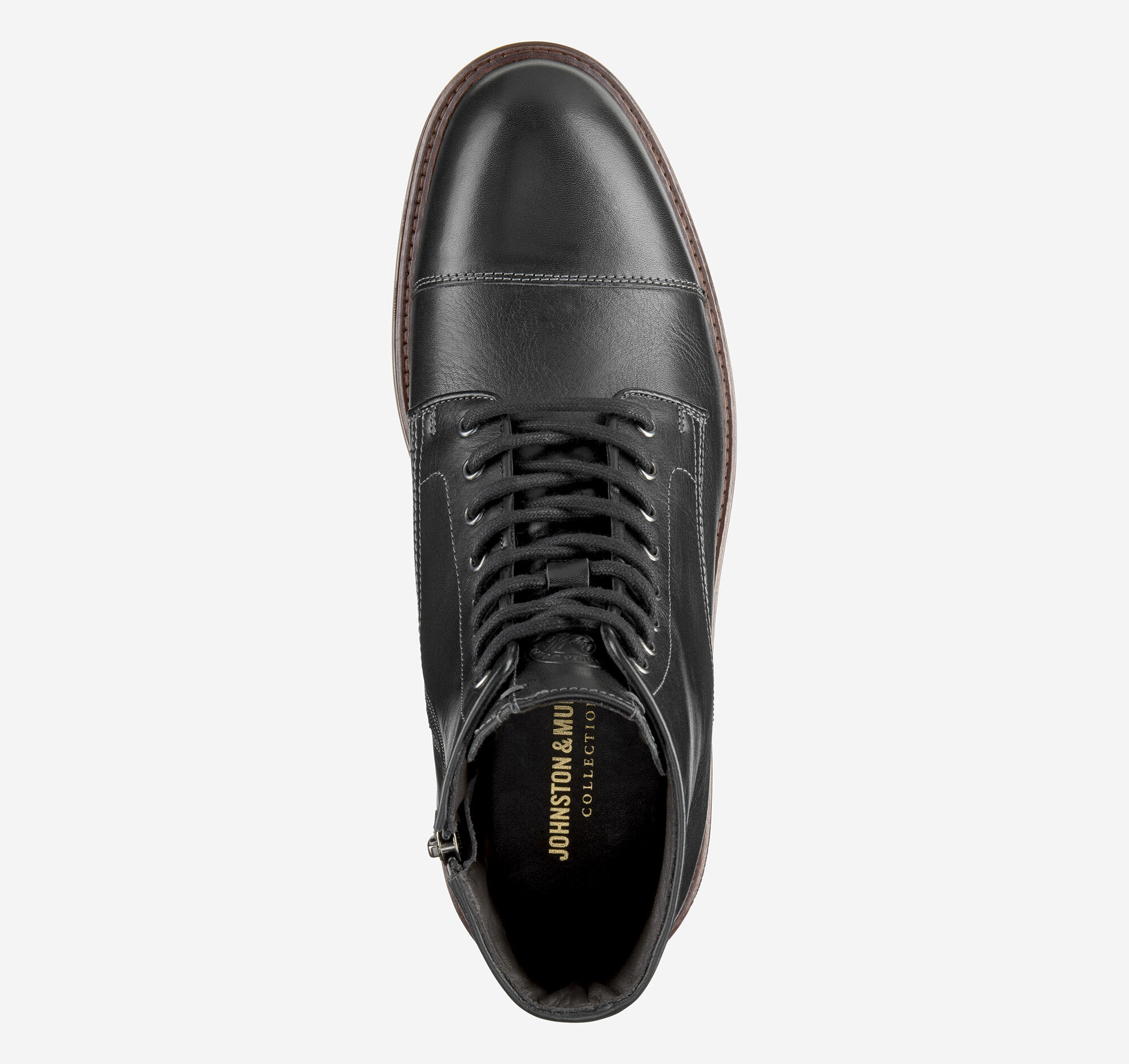 Men's Latham Cap Toe Boot in Black European Calfskin | Johnston