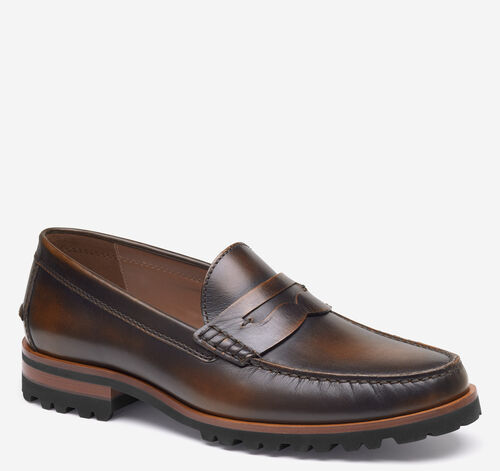 Baldwin Lug Penny Loafer - Brown Brush-Off Full-Grain Leather