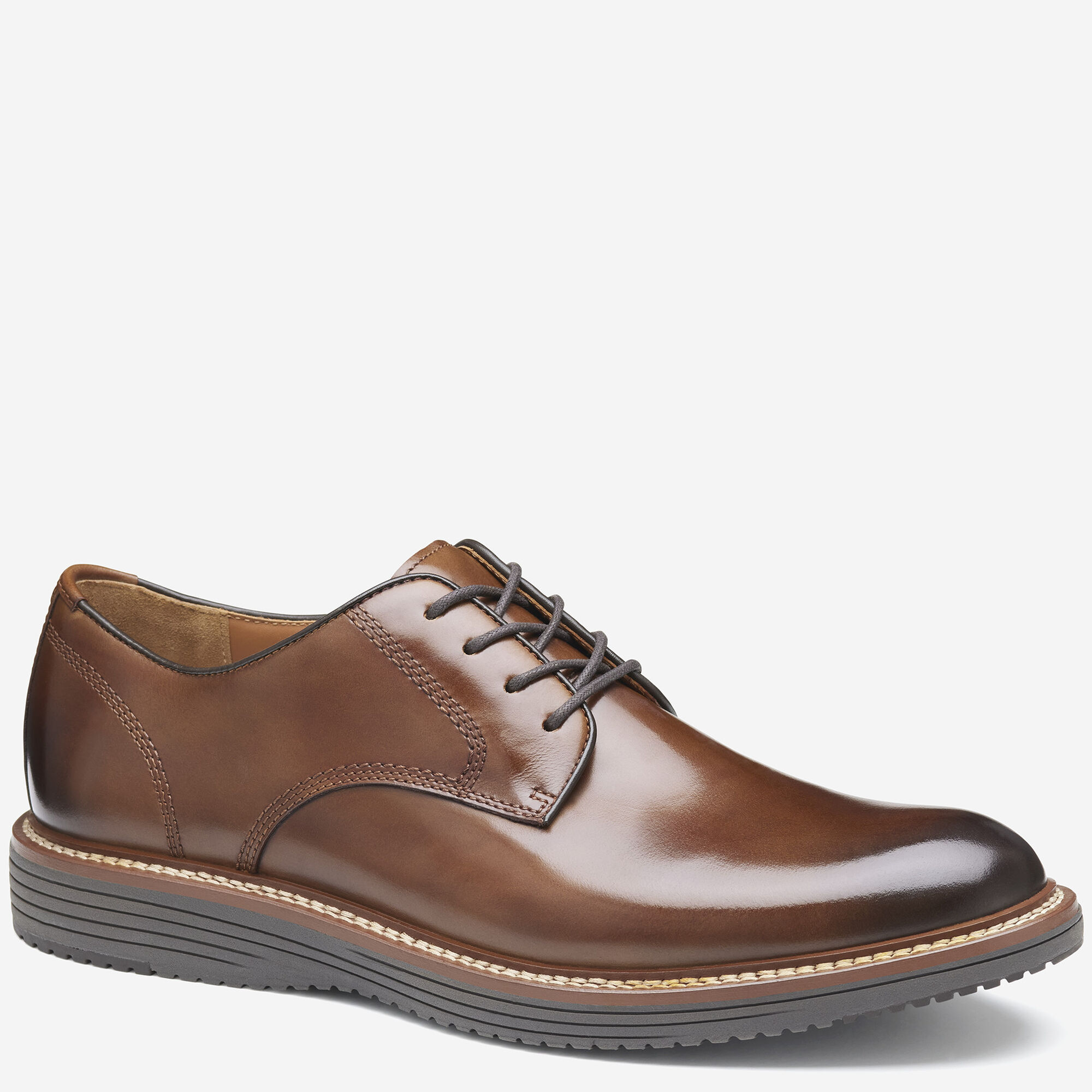 Men's Upton Dress Plain Toe in Tan Full Grain Johnston Murphy