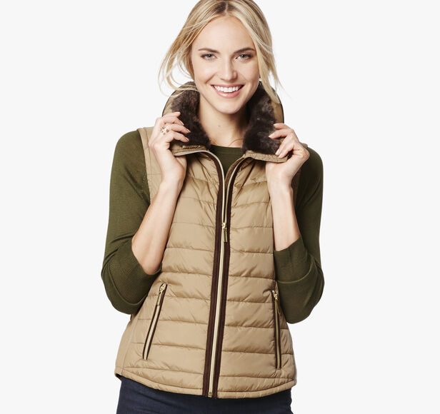 FurCollar Quilted Vest Johnston & Murphy