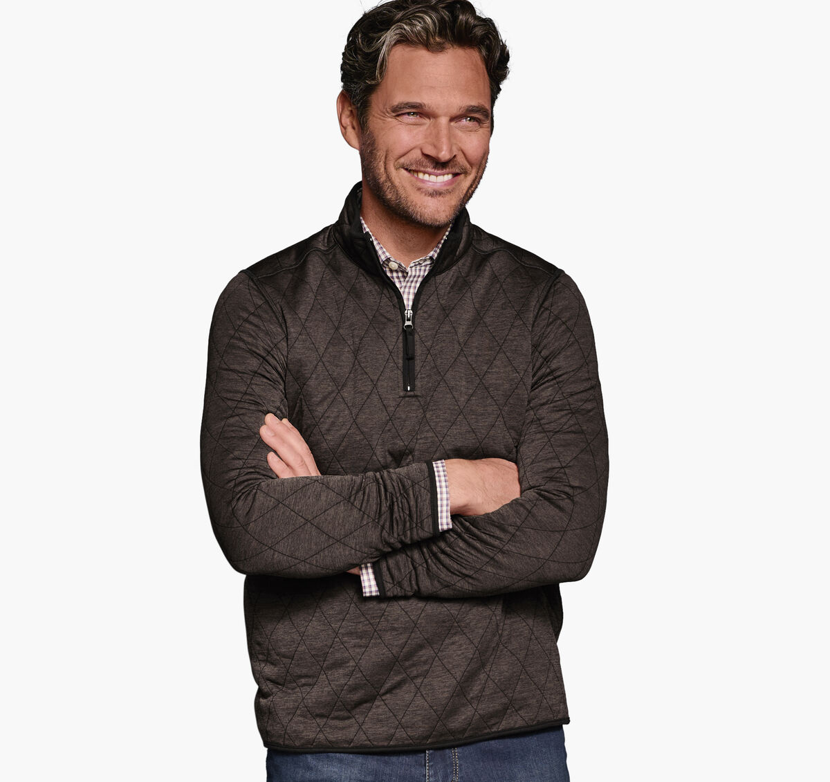 Diamond Quilt Quarter-Zip image number null