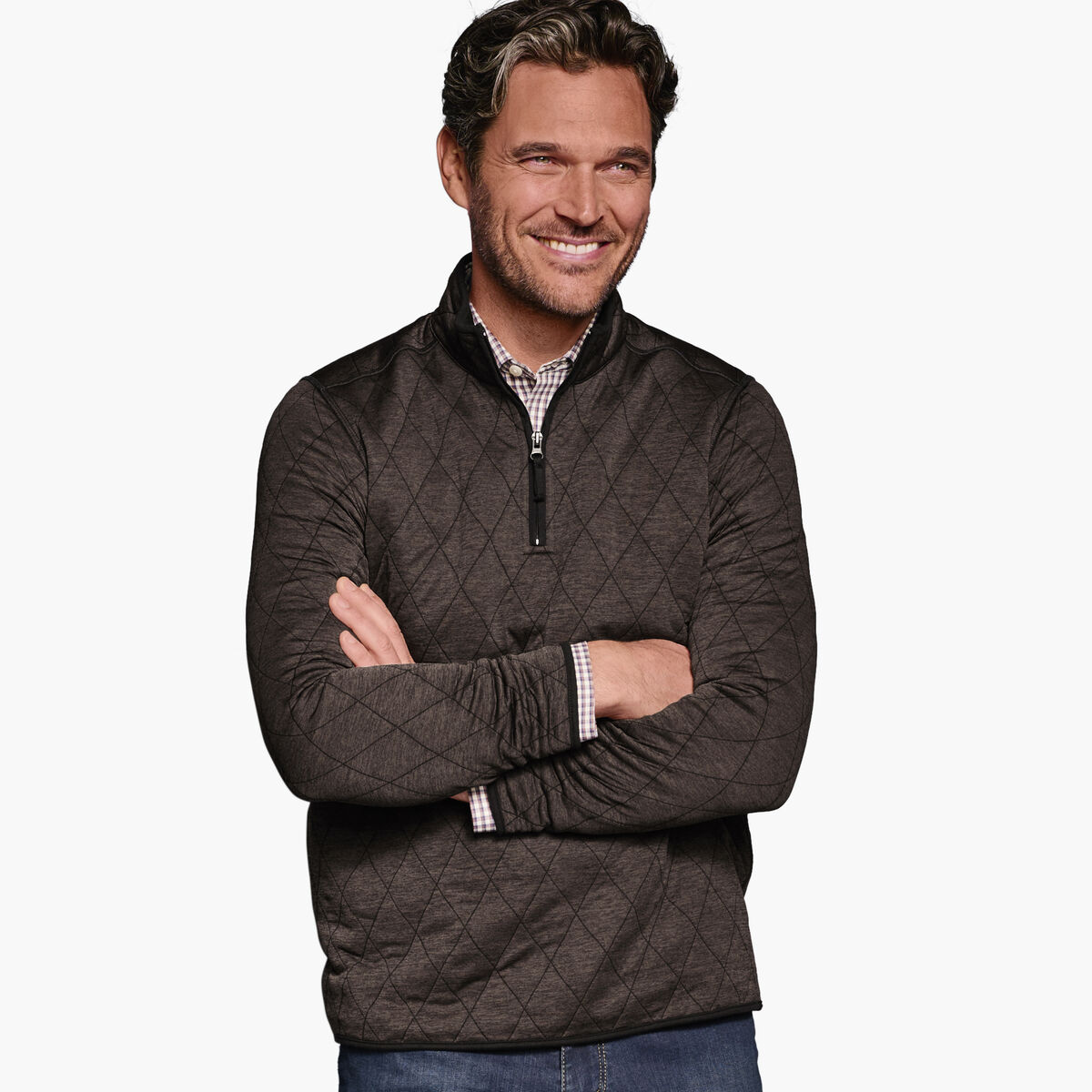 Diamond Quilt Quarter-Zip image number null