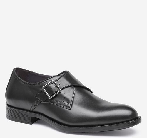 Redford Single Buckle Monk - Black Full-Grain Leather