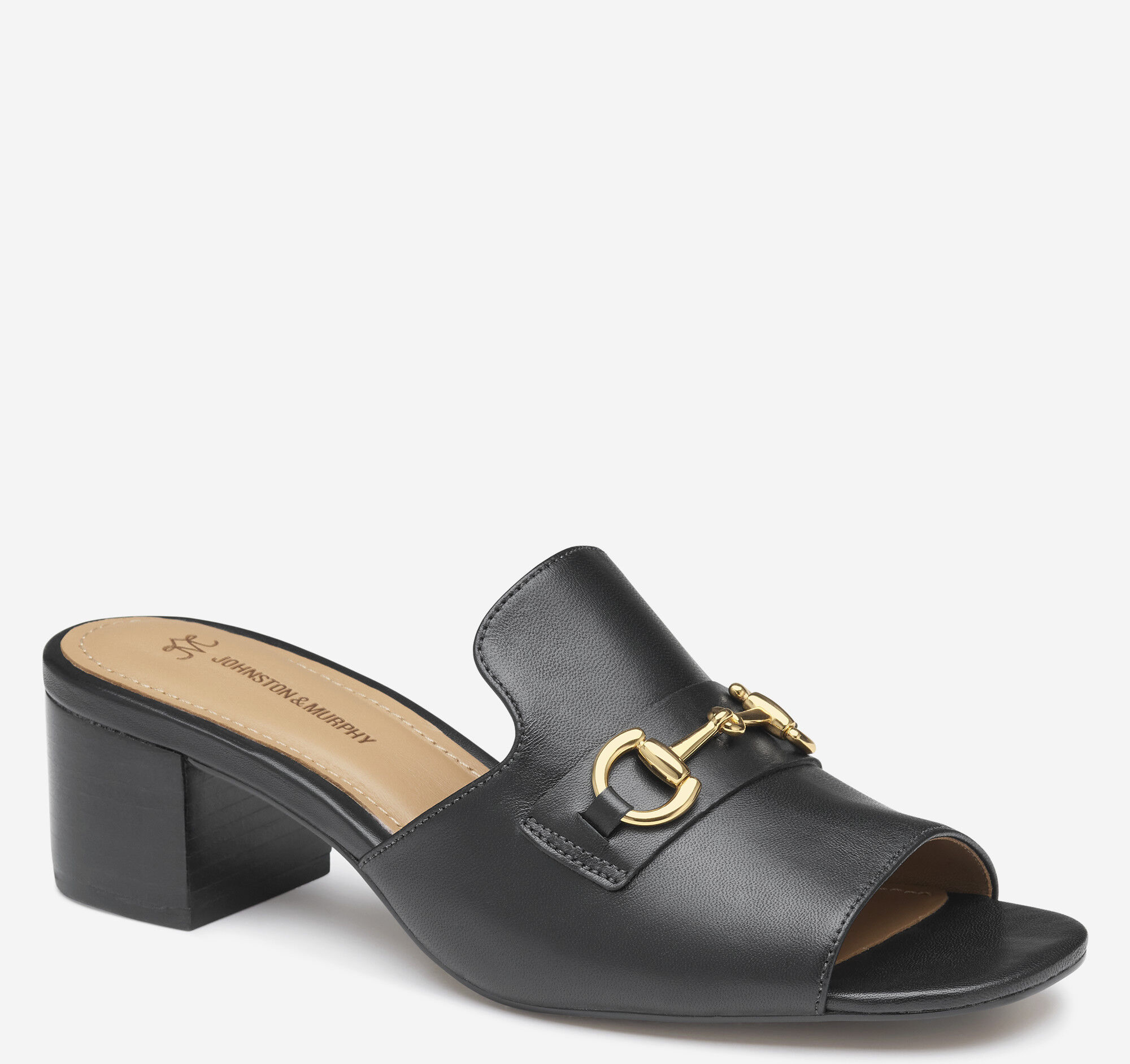 Women's Edith Bit Slide in Black Glove Leather | Johnston & Murphy