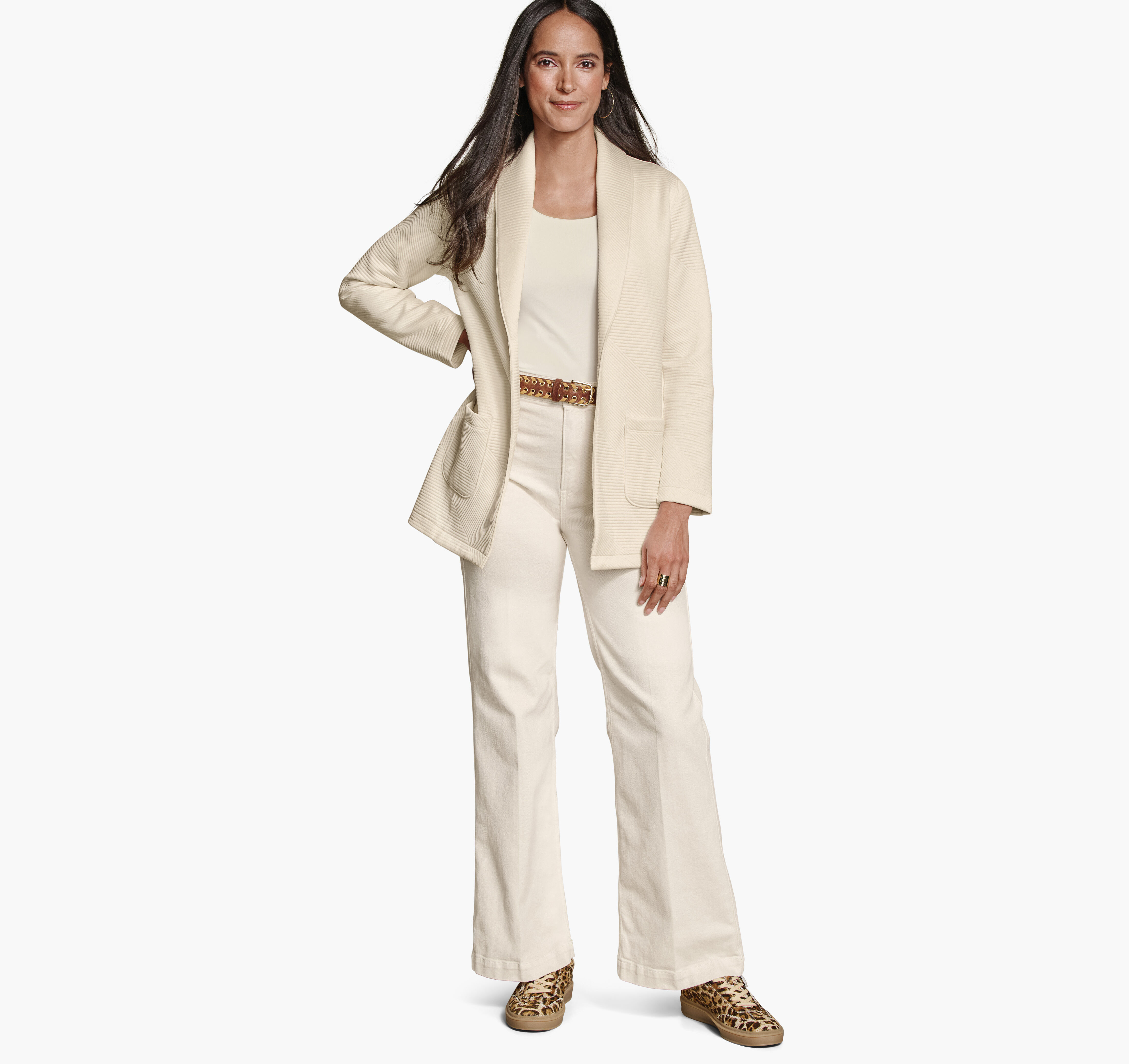 Diagonal Quilted Shawl-Collar