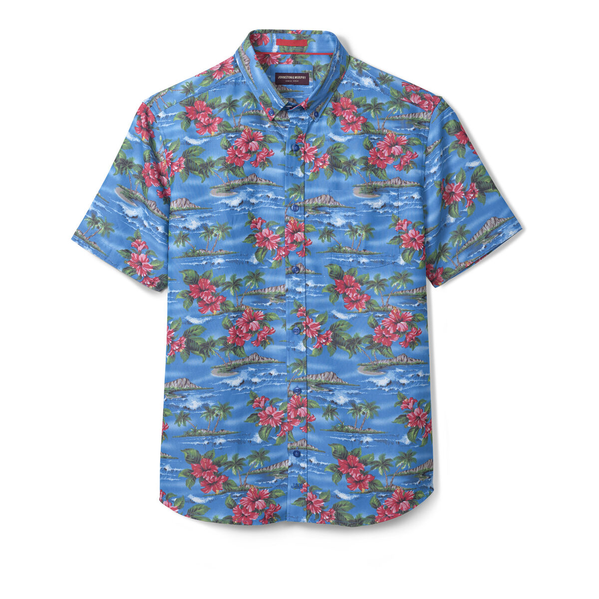 Silky Short-Sleeve Print Shirt image number null