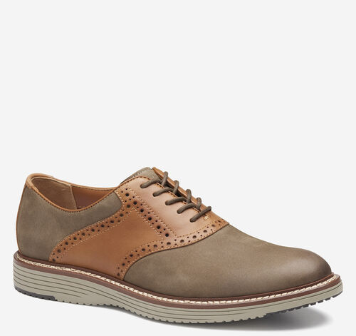 Upton Saddle - Taupe Nubuck/Tan Full Grain Leather