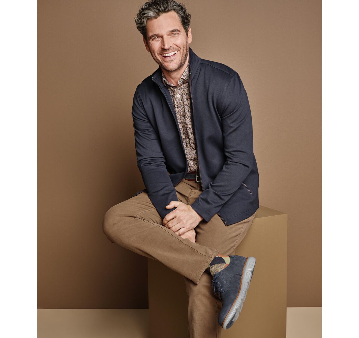 Textured Solid Full Zip image number null