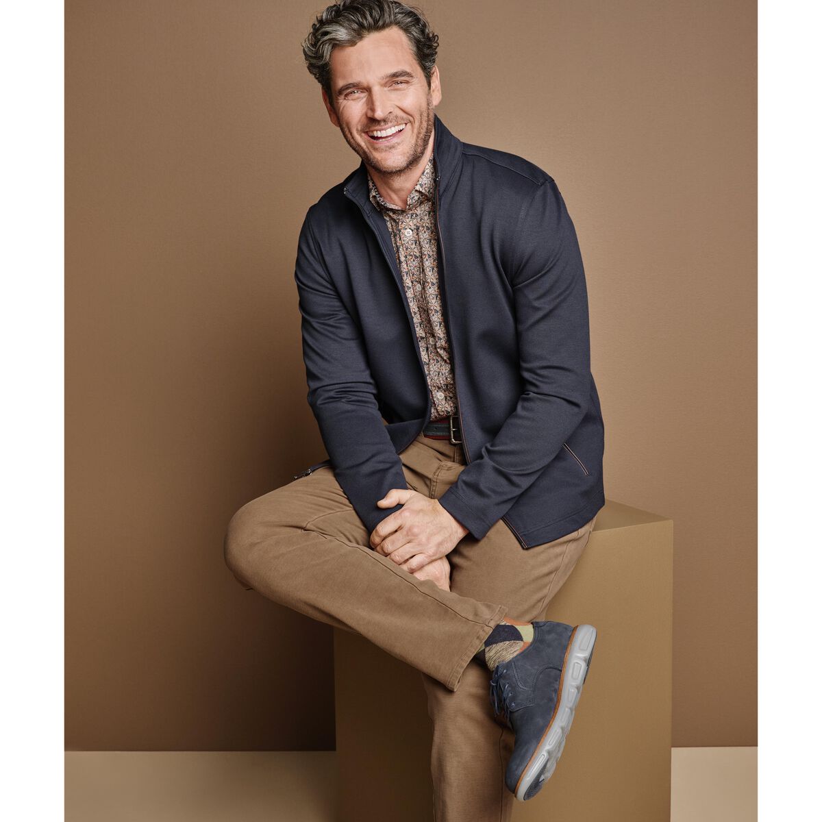 Textured Solid Full Zip image number null