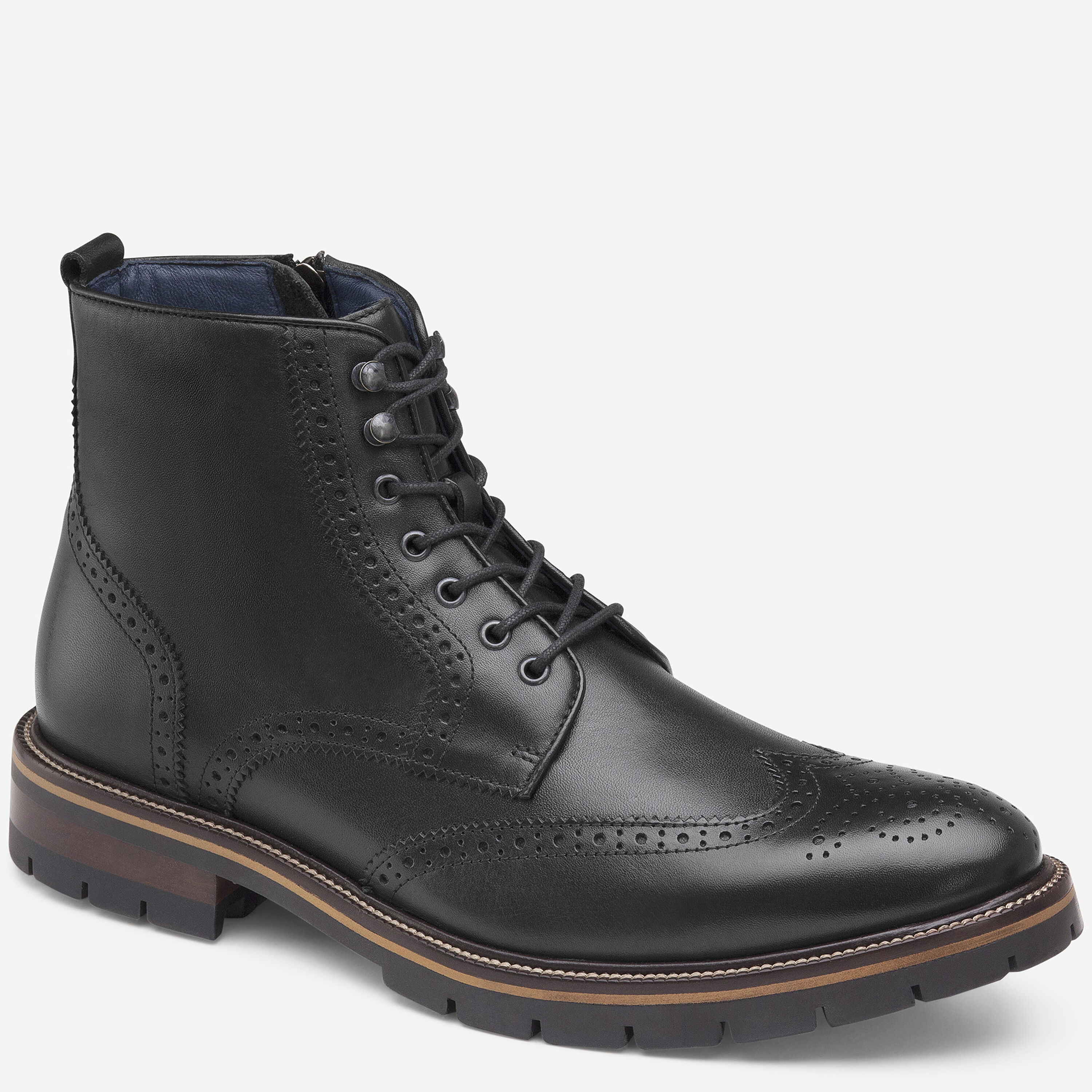 Johnston & Murphy Black CODY Wingtip Zip Boot Johnston & Murphy XC Flex Cody Wingtip Men Boots Zip US Size  main image 2