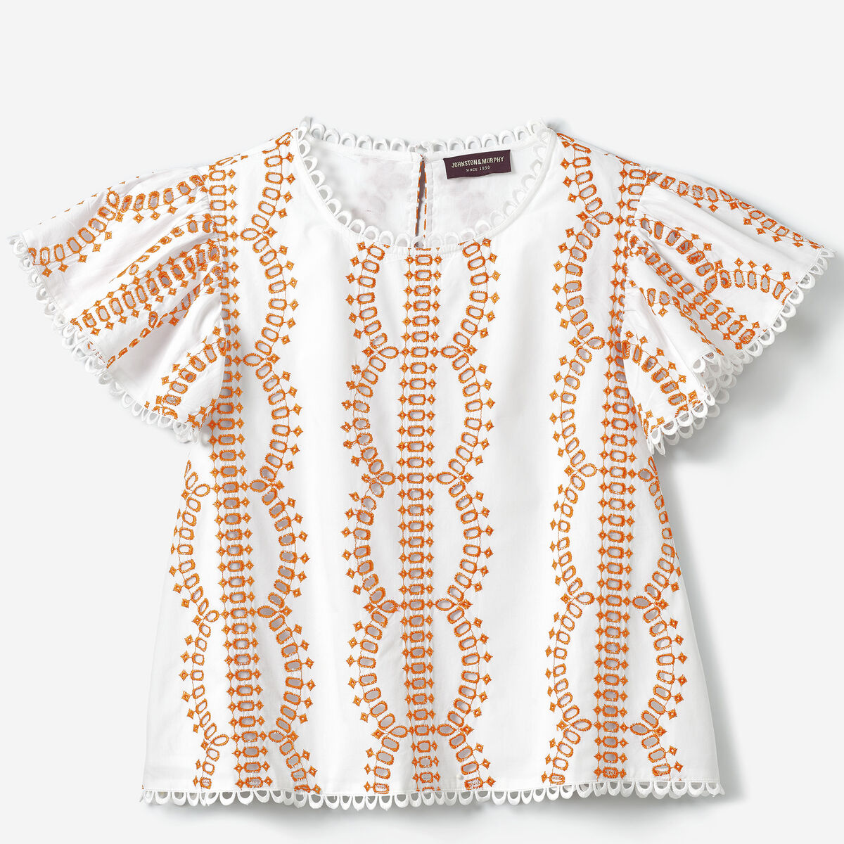 Game Day Eyelet Flutter Sleeve Top image number null