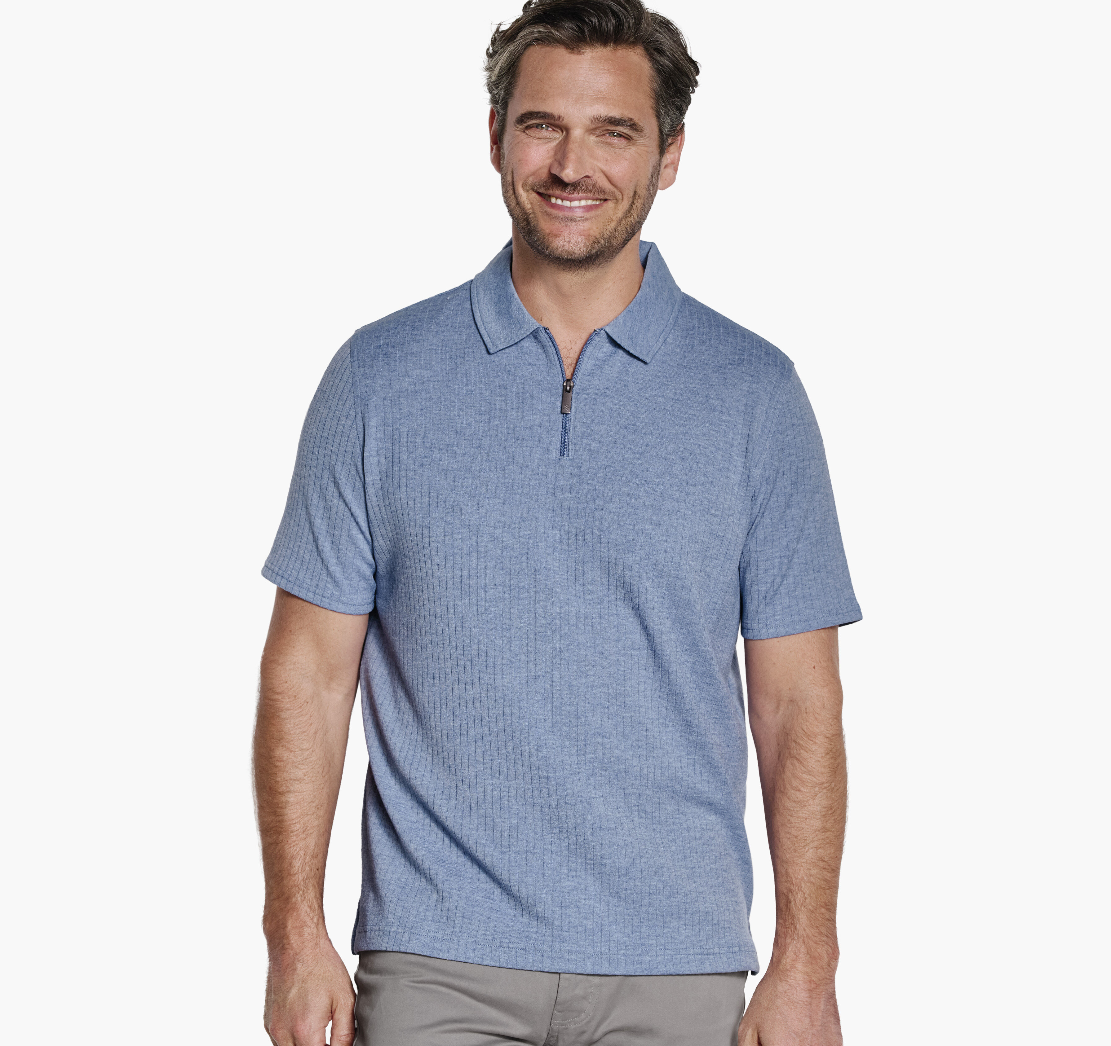 Finn Ribbed Zip Polo