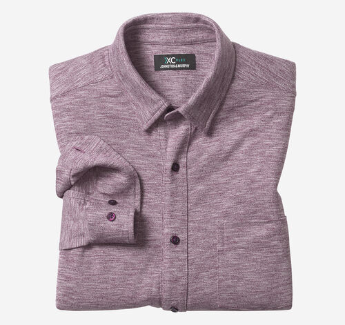 XC Flex® Stretch Textured Long-Sleeve Shirt - Purple