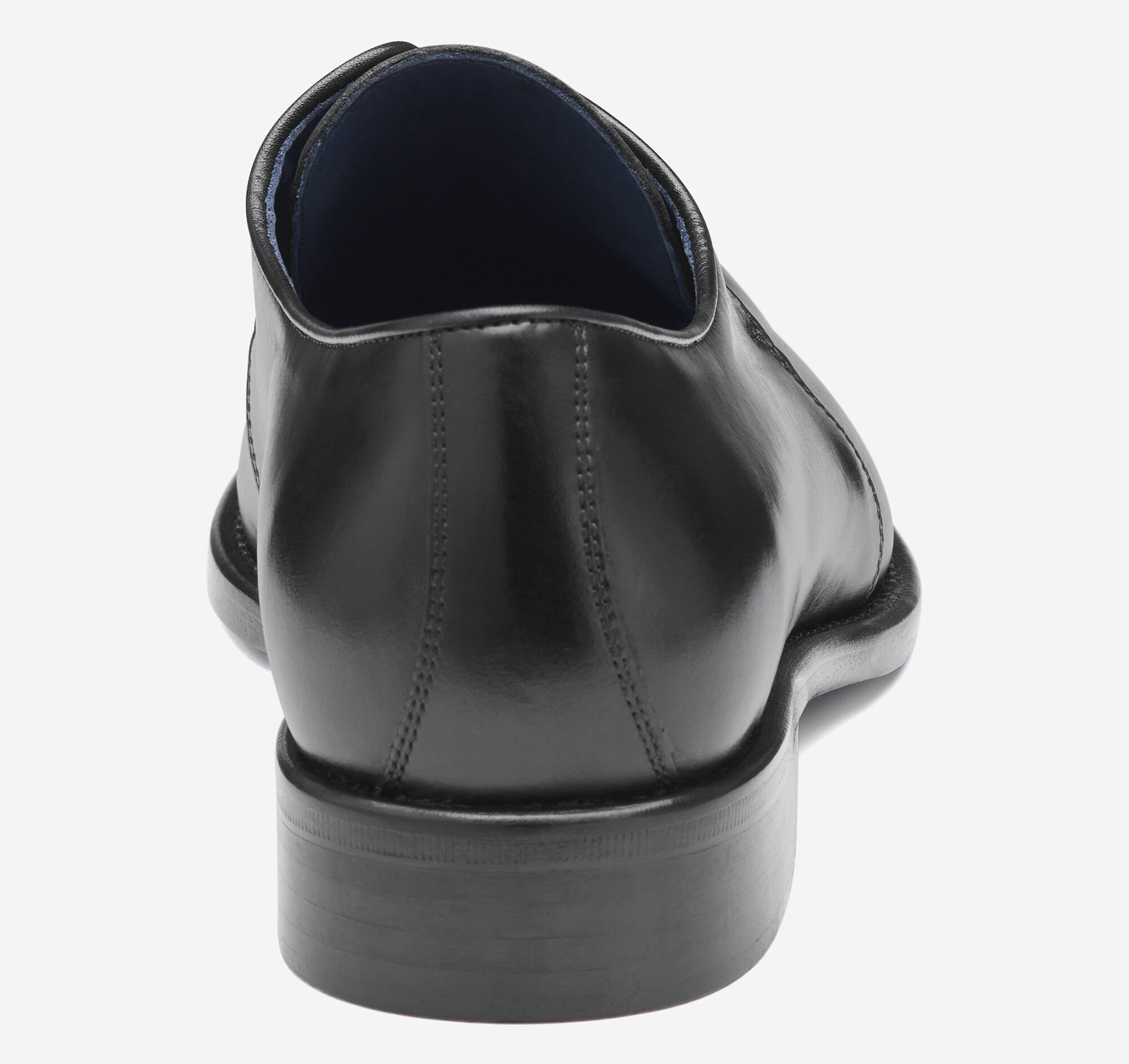 Men's Larson 2-Eye Plain Toe in Black Italian Calfskin | Johnston
