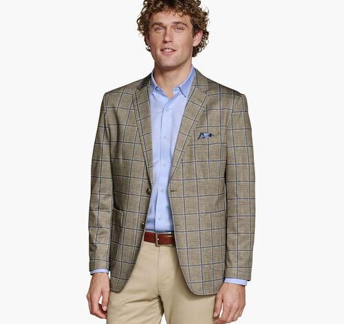 XC Flex&reg; Pinnacle Knit Blazer - Tan/Blue Shadow Plaid