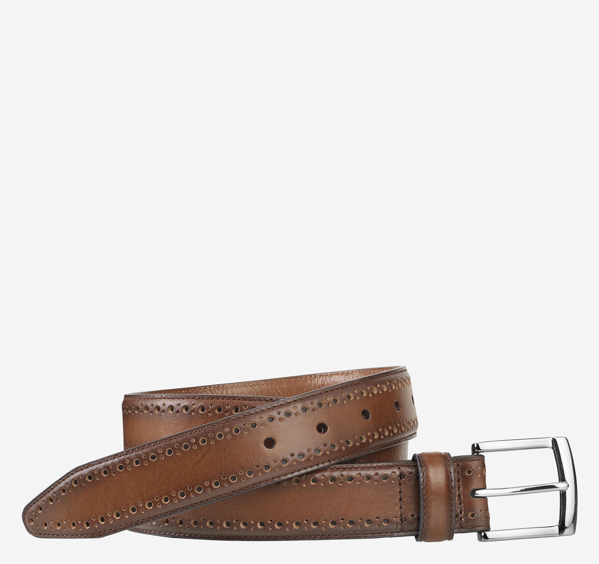 Perfed-Edge Leather Belt image number null