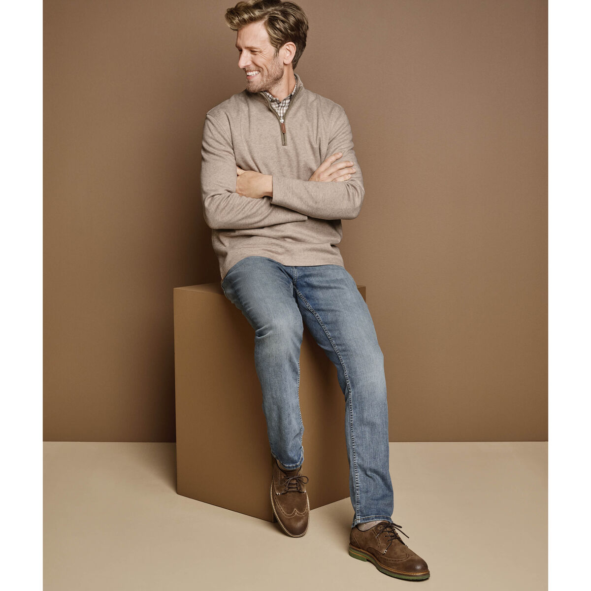 Brushed Quarter-Zip image number null