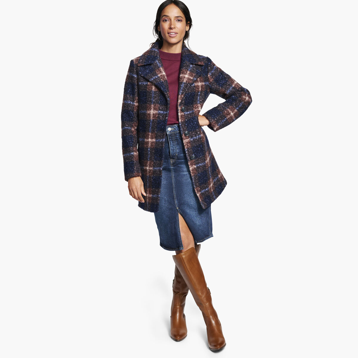 Plaid Teddy Coat image number null