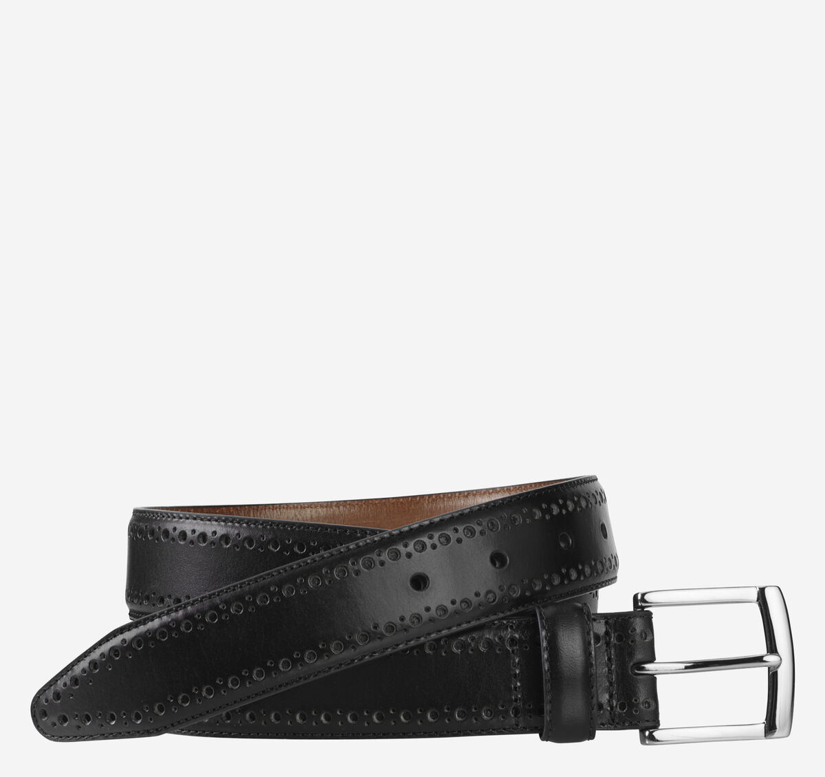 Perfed-Edge Leather Belt image number null