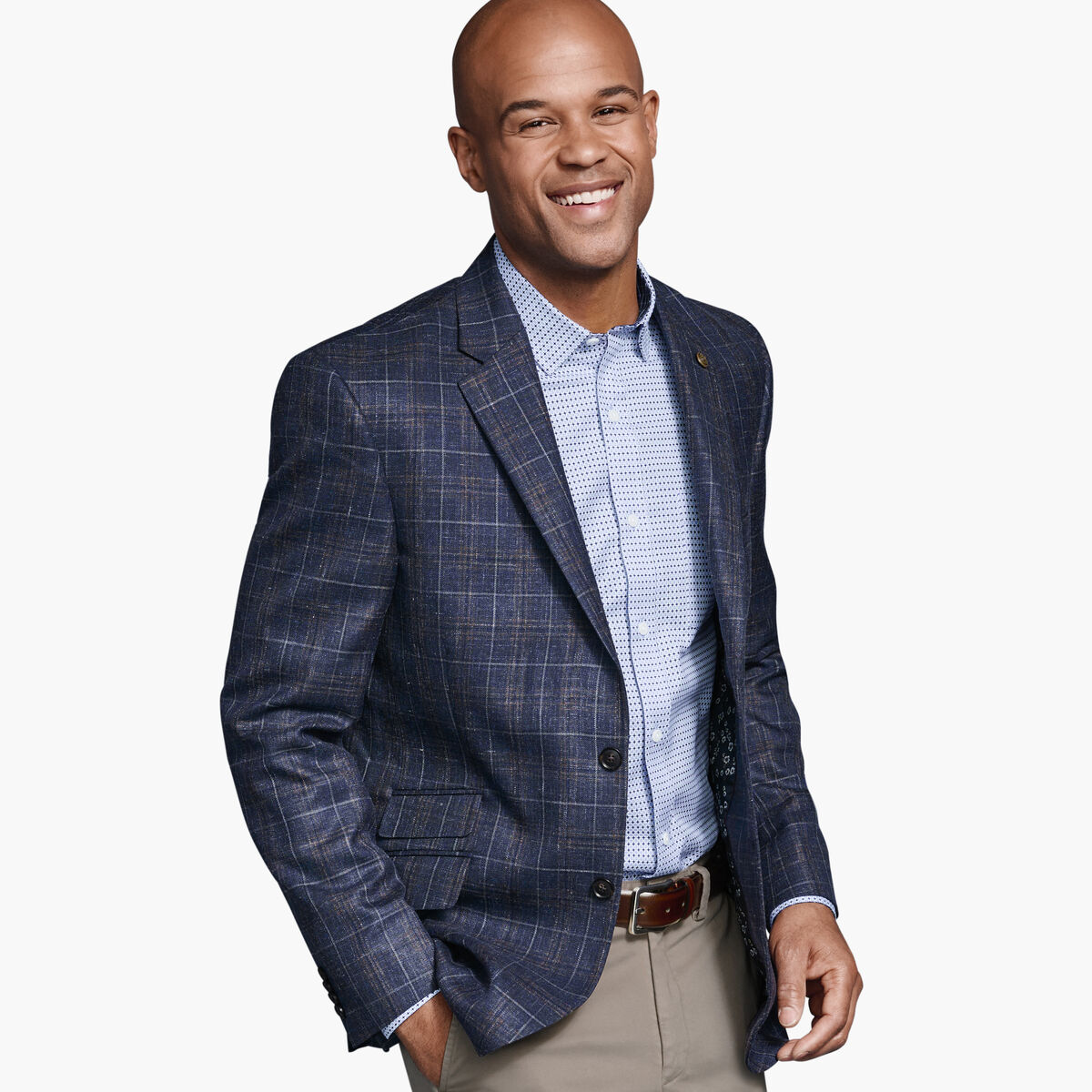 Multi Plaid Blazer image number null