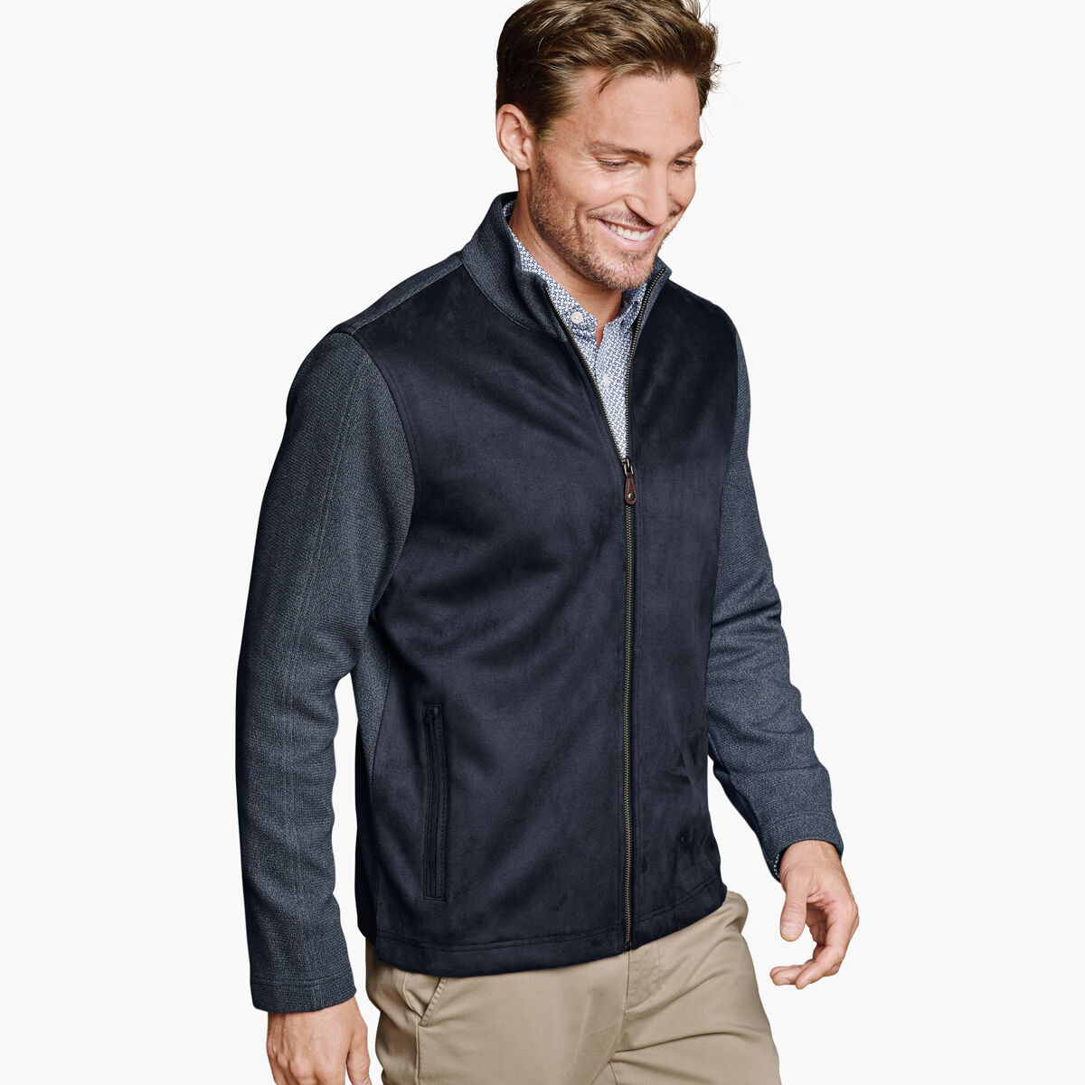 Faux-Suede Full-Zip image number null