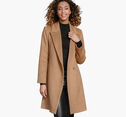 Wool-Blend Coat with Removable Knit Collar image number null