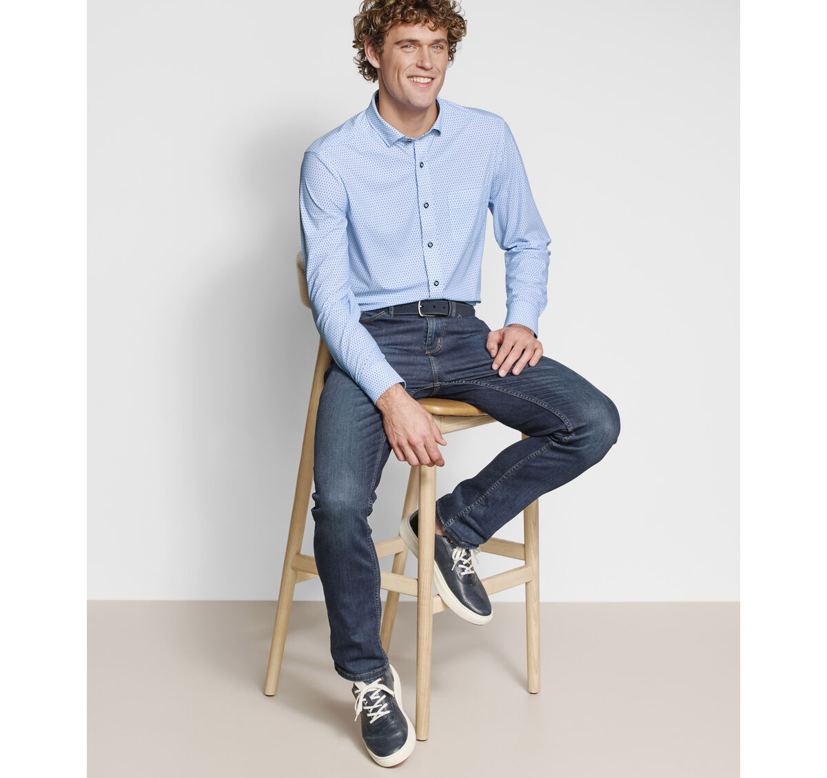 XC+&trade; Motion Long-Sleeve Print Knit Shirt image number null