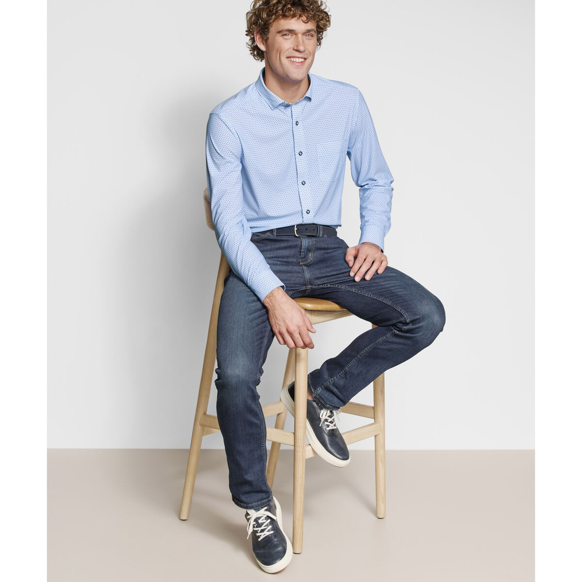 XC+&trade; Motion Long-Sleeve Print Knit Shirt image number null