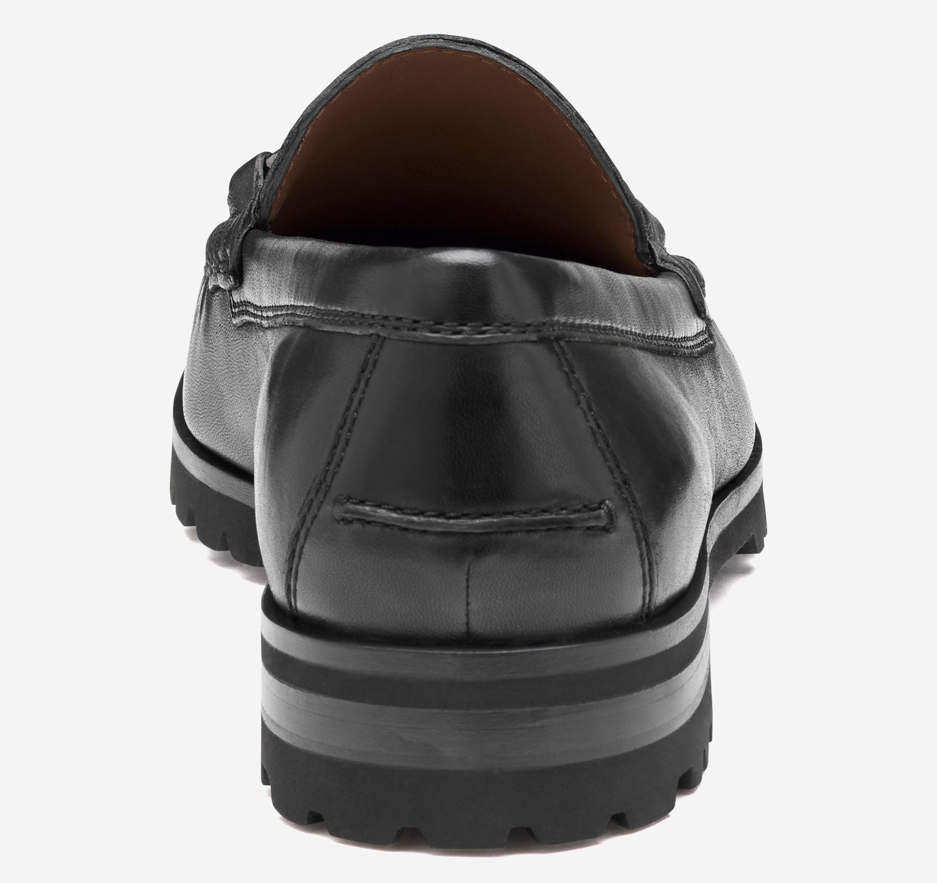 Johnston & Murphy Black Leather Penny Loafers Lug Sole chunky johnston and murphy penny loafers - TikTok Shop main image 4