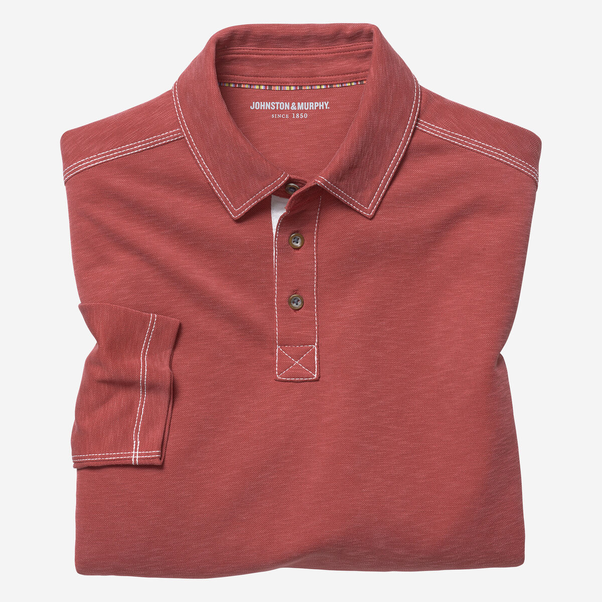 Vintage Slub Long-Sleeve Polo image number null