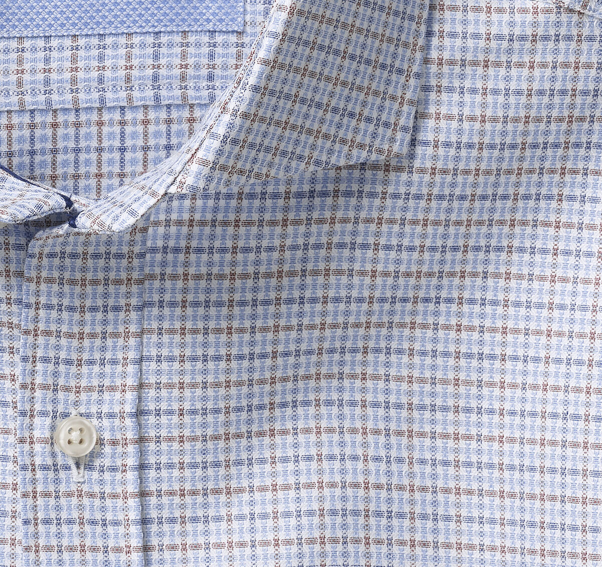 Italian Multi Texture Grid Dress Shirt image number null