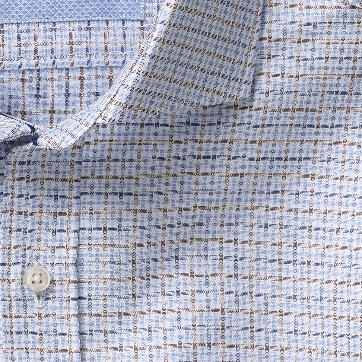 Italian Multi Texture Grid Dress Shirt image number null