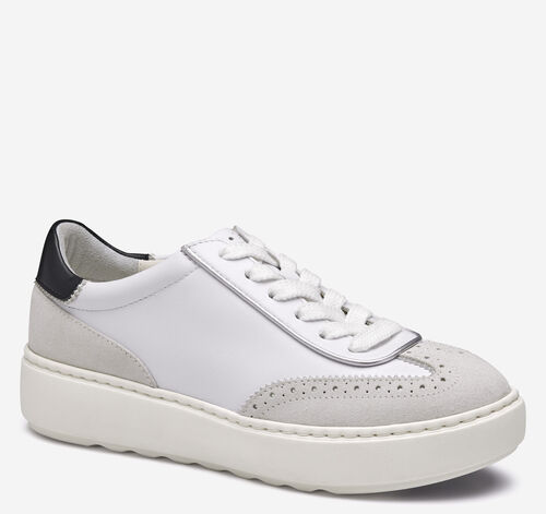 Cammie T-Toe Lace-Up - White Glove Leather/Suede