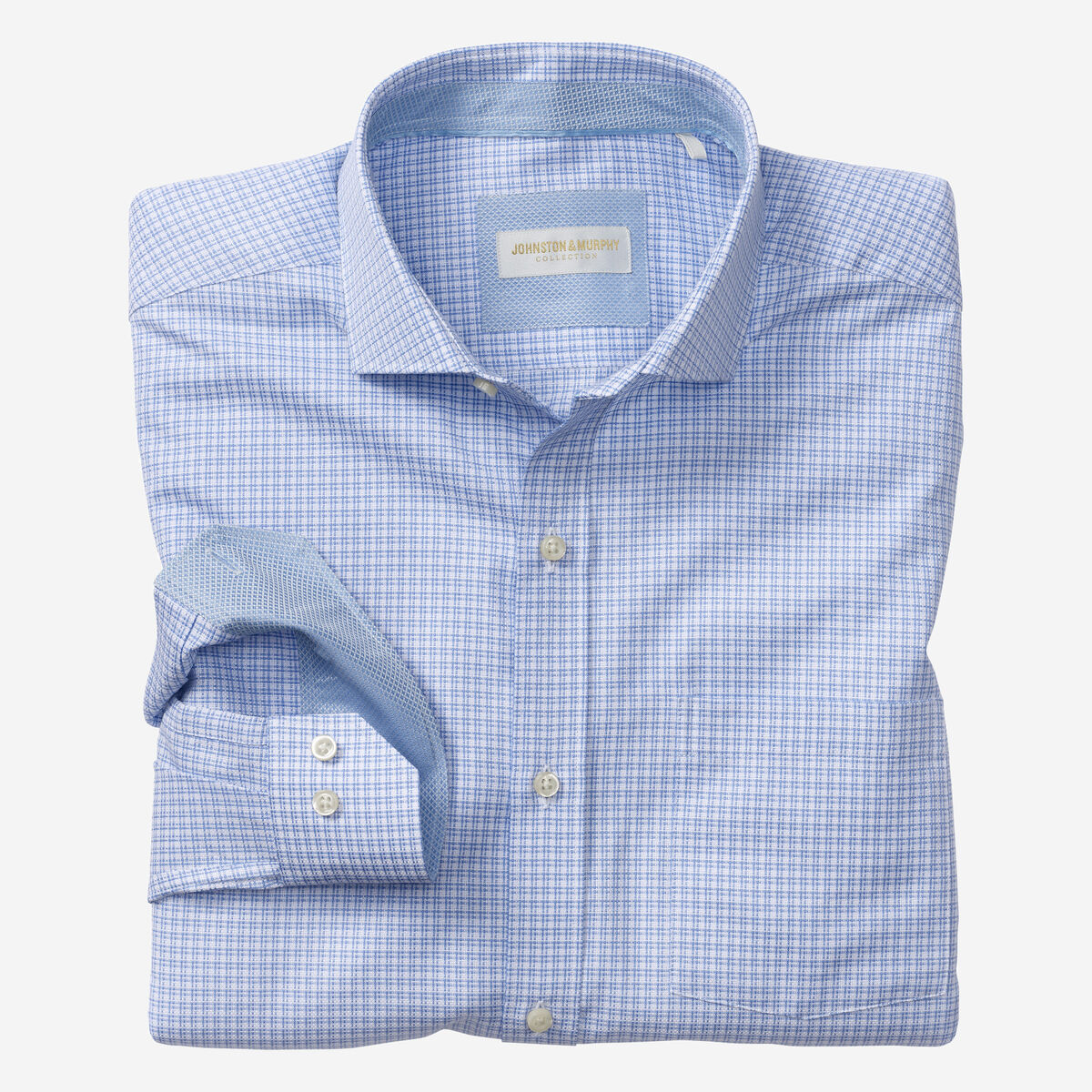 Italian Offset Check Dress Shirt image number null
