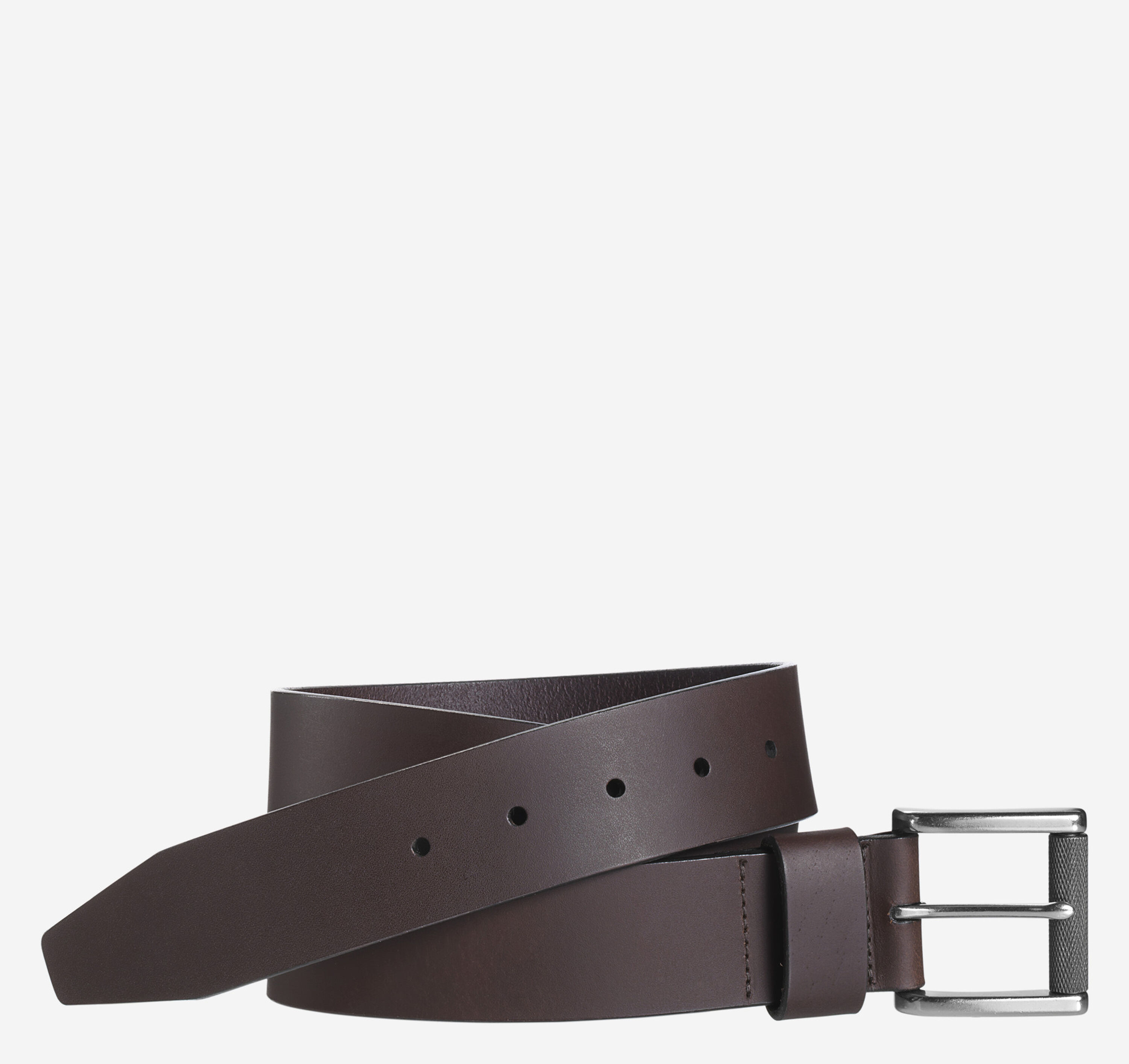 Roller Buckle Leather Belt - Brown (Size 32)