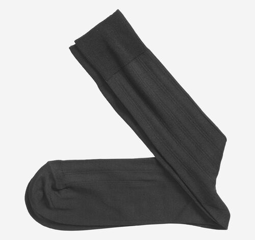 Pima Cotton Ribbed Socks - Black