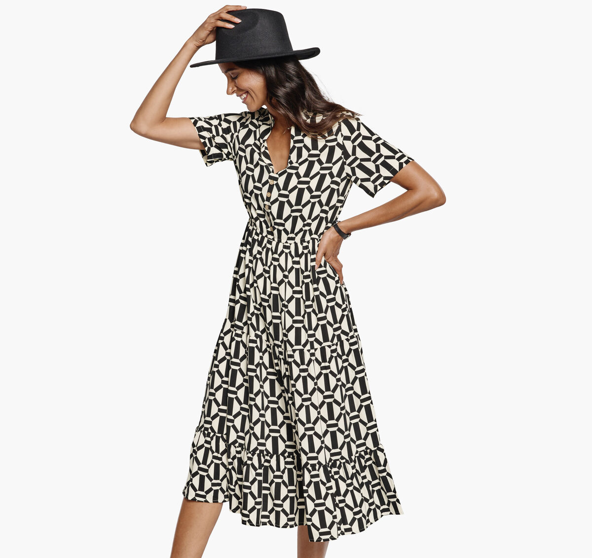 Geo Print Dress image number null